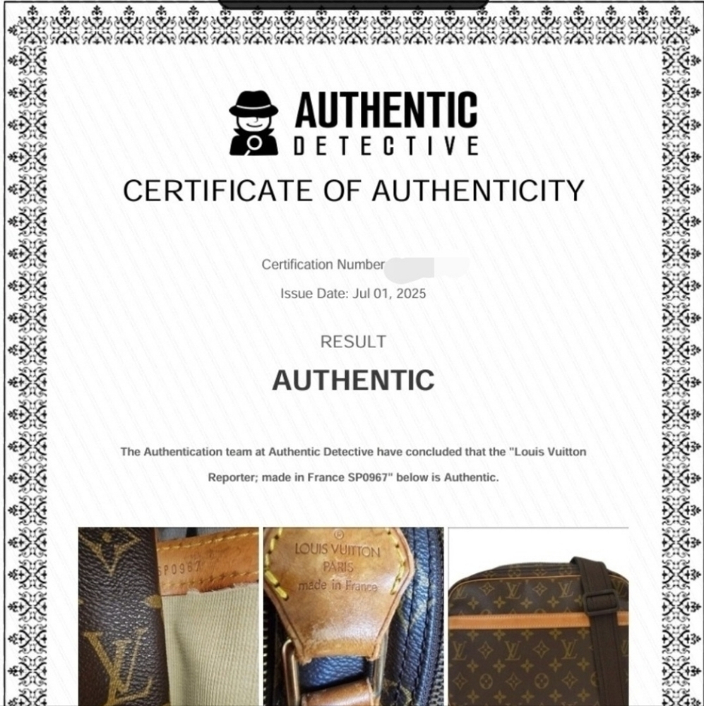 LV w/COA Monogram Reporter Bag in EUC - Picture 2 of 15